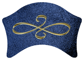 DABAN-601-GD-SH-BL Gold Scroll Shimmer Blue